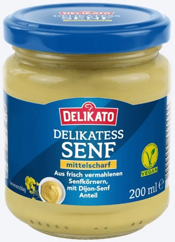 ALDI DELIKATO Delikatess Senf Mittelscharf 200ml