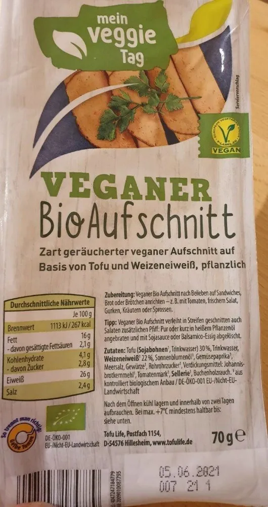 Veganer Bio Aufschnitt