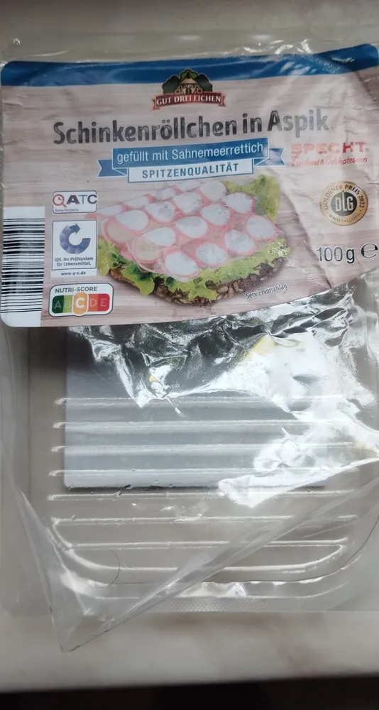 Schinkenröllchen in Aspik