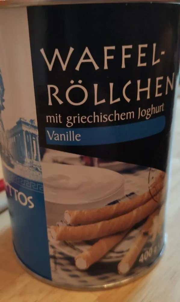 WAFFEL-RÖLLCHEN mit griechischem Joghurt Vanille