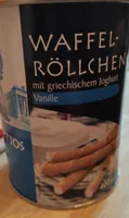 WAFFEL-RÖLLCHEN mit griechischem Joghurt Vanille