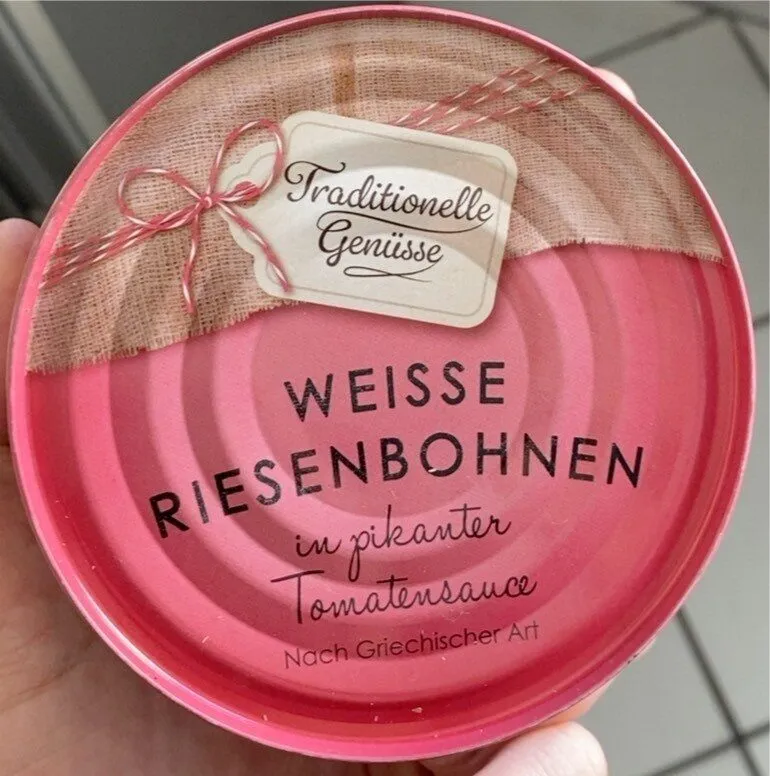 Weiße Riesenbohnen in pikanter Tomatensoße
