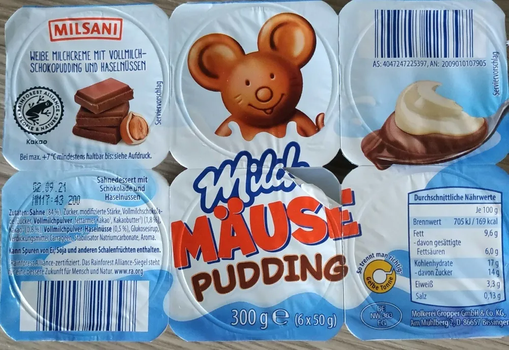 Milch-Mäuse Pudding