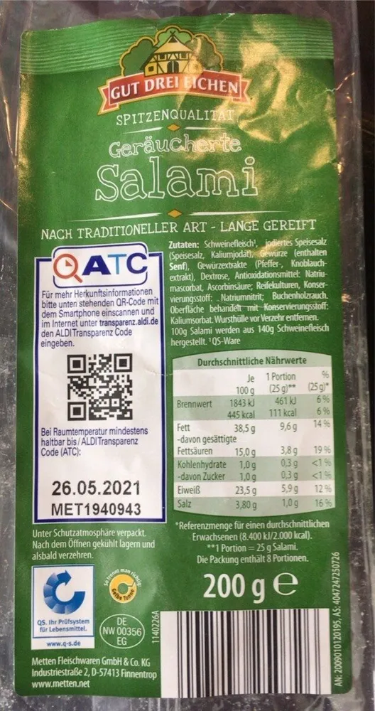 Geräucherte Salami