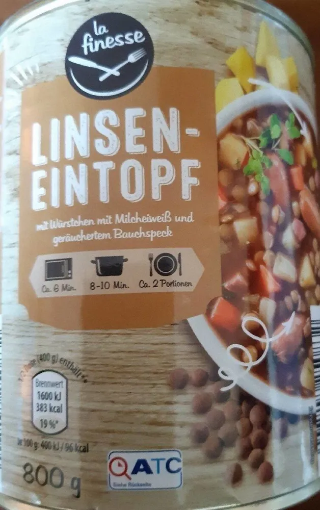 Linseneintopf mit Würstchen