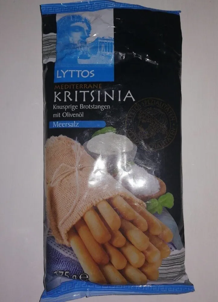 MEDITERRANE KRITSINIA Knusprige Brotstangen mit Olivenöl Meersalz