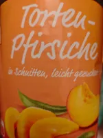 Torten-Pfirsiche in Schnitten, leicht gezuckert