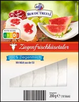 ALDI ROI DE TREFLE Käse Ziegenkäse-Spezialität  Ziegenfrischkäsetaler, 200 g Aus der Kühlung Dauertiefpreis 2.19€ Packung 1kg = 14.60€