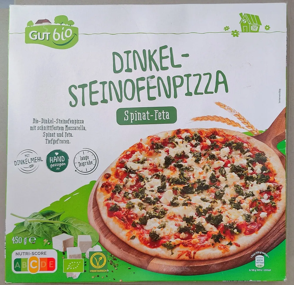 Bio-Dinkel-Steinofenpizza - Spinat-Feta
