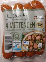 ALDI SCHWEIN LANDBECK Mettenden Geräuchert herzhaft ideal als Einlage in Suppen oder Eintöpfen 4 Stück 2.79€ 300-g-Packung 1kg 9.30€