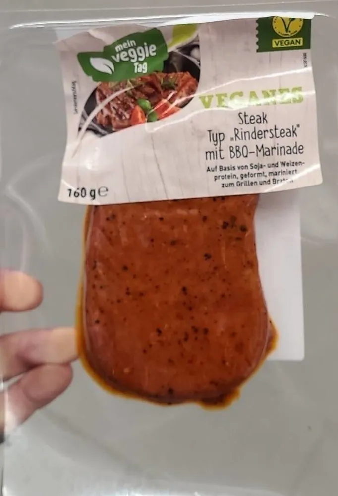 Veganes Steak Typ "Rindersteak" mit BBQ-Marinade