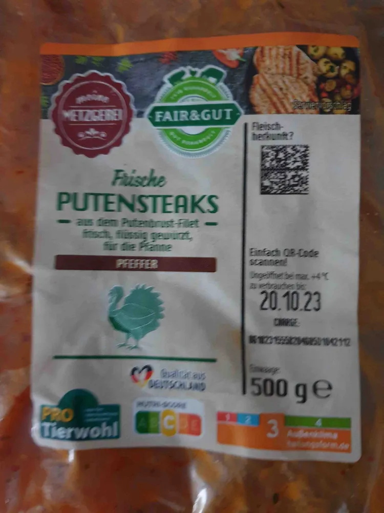 Putensteaks Pfeffer