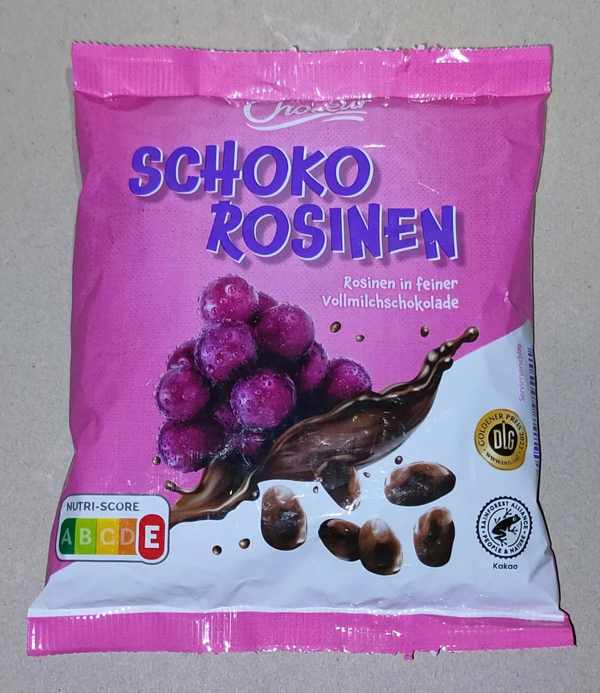 ALDI Château Schoko-Rosinen 200g 1.29€ 1kg 6.45€