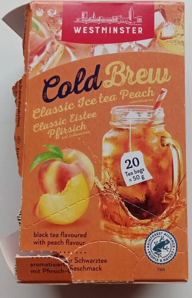 Cold breu classic ice tea peach