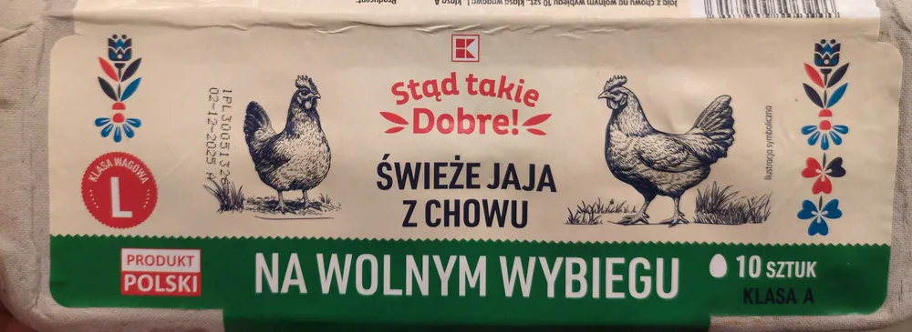 Świeże jaja z chowu na wolnym wybiegu