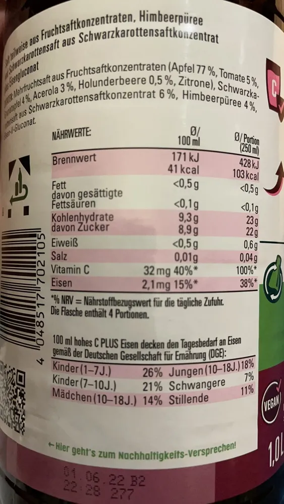 Saft - Plus Eisen