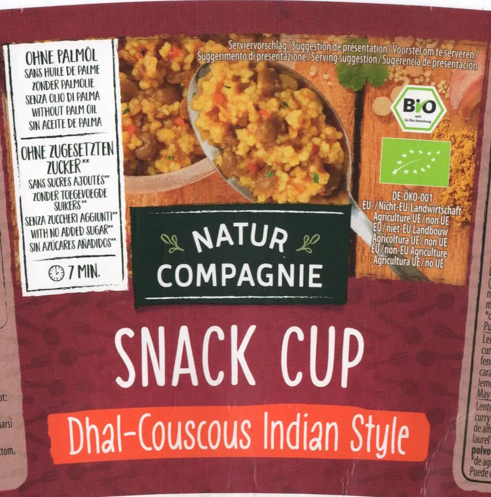 Snack Cup Dhal-Couscous Indian Style