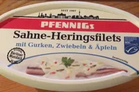 Sahne Heringsfilet mit Gurken, Zwiebeln & Äpfeln