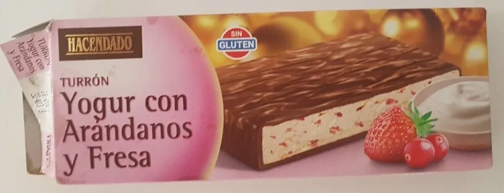Turrón yogur con arándanos y fresa