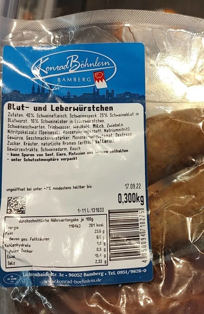 Blut- und Leberwürstchen