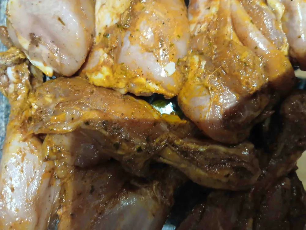 Skinless chicken drumsticks