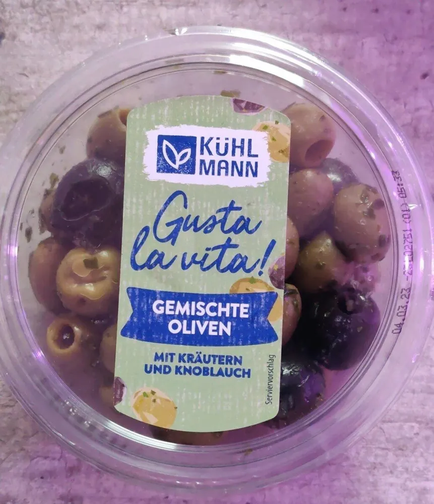 Gusta la vita Gemischte Oliven mit Kräutern und Knoblauch