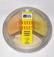 Hummus-Trio - Natur, Pikant, Curry