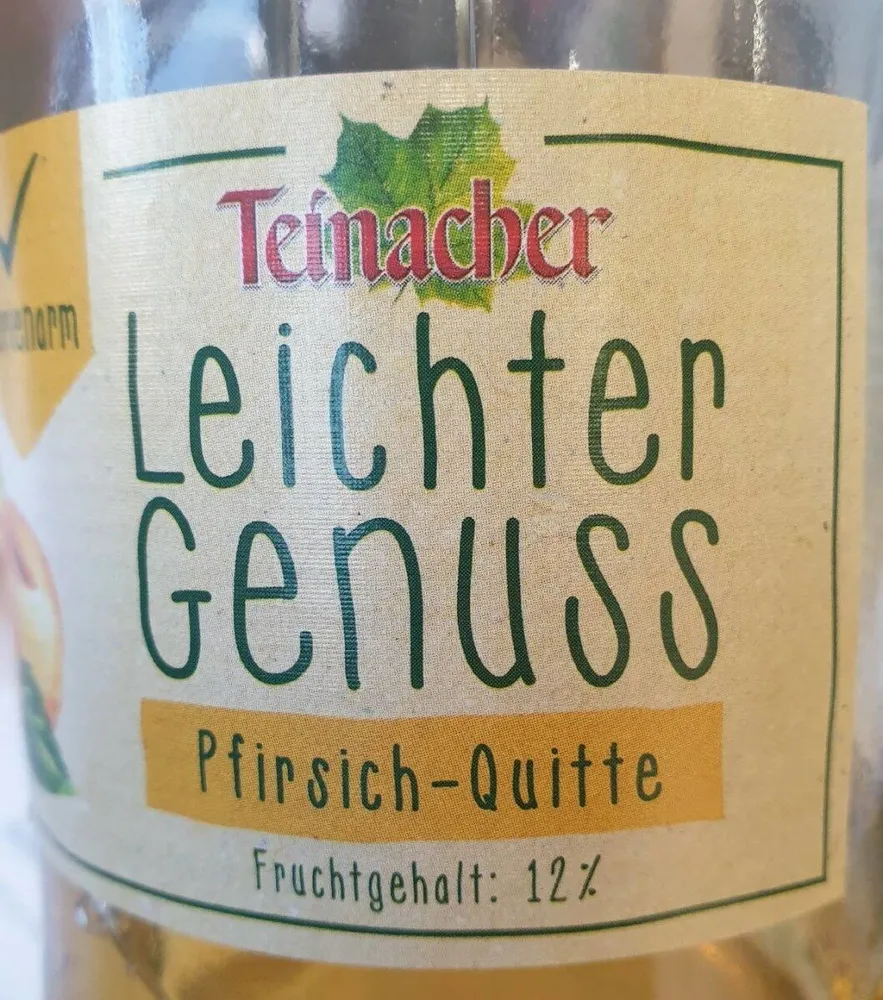 Teinacher Genuss Limonade Pfirsiche Quitte