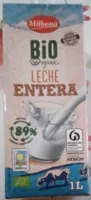 Leche entera de vaca ecológica