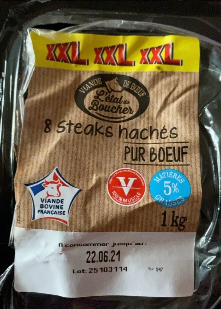 8 steaks hachés pur boeuf