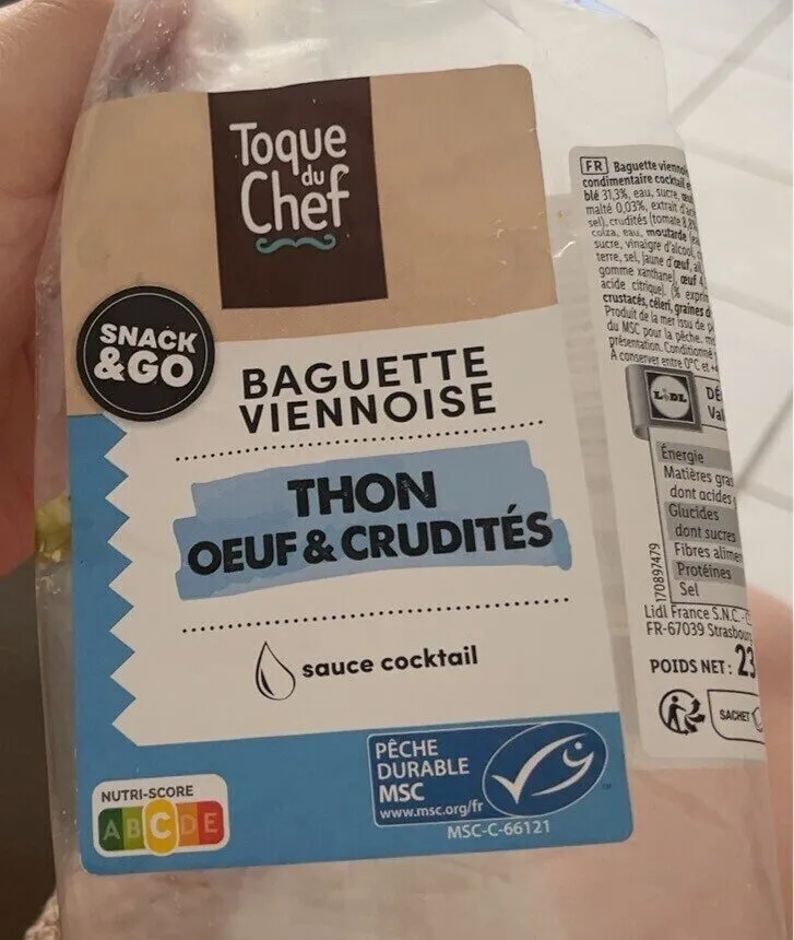 BAGUETTE VIENNOISE THON OEUF & CRUDITÉS