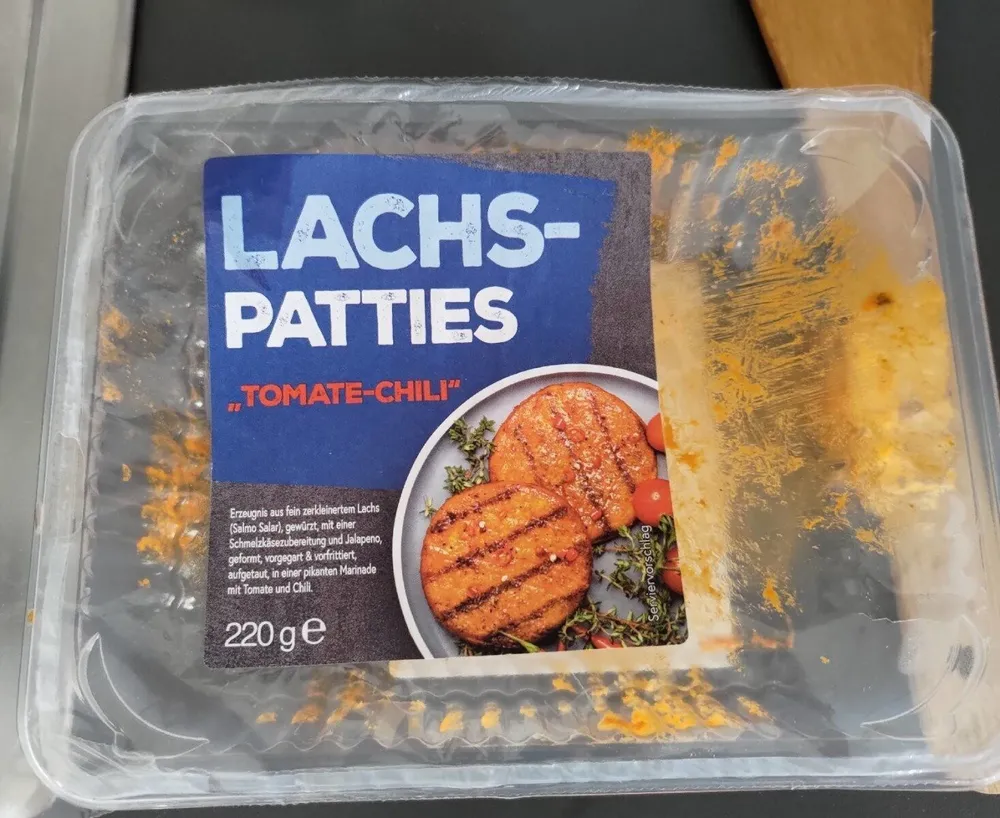 Lachspatties "Tomate-Chili"