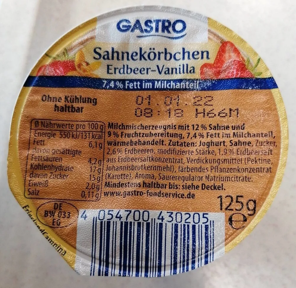 Sahnekörbchen Erdbeer-Vanilla