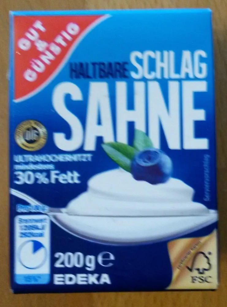 Haltbare Schlagsahne