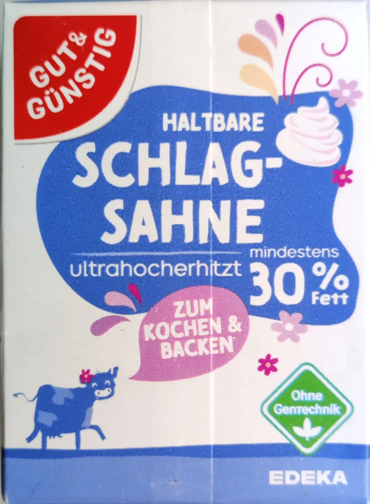 Haltbare Schlagsahne