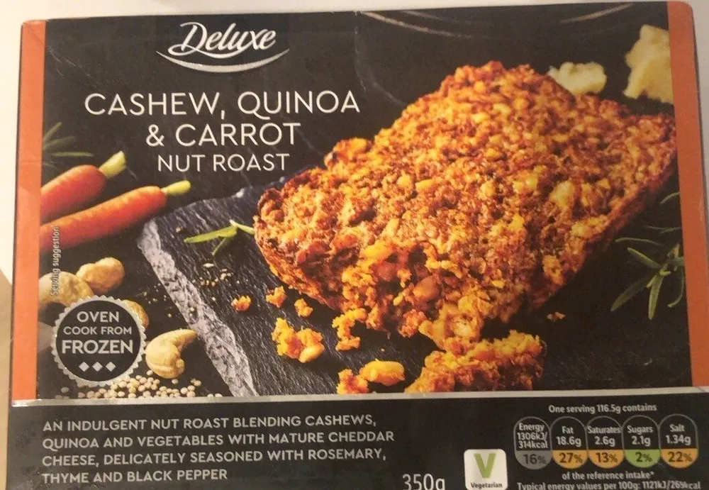 Cashew, quinoa and carrot nut roast