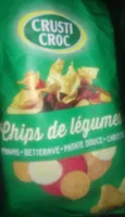 Chips de panais, patates douces, betteraves rouges et carottes au sel de mer
