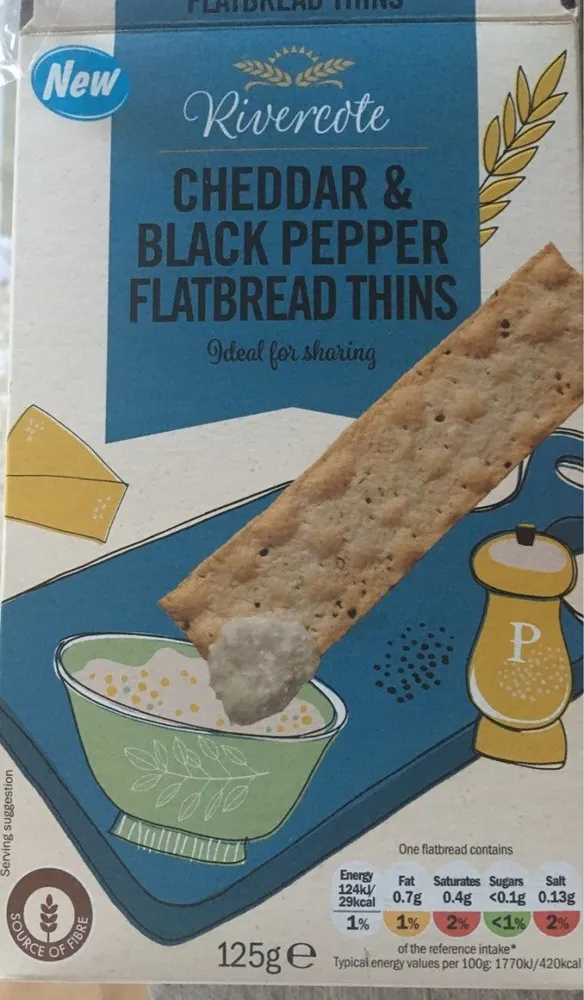 Cheddar & black pepper Flatbread thins