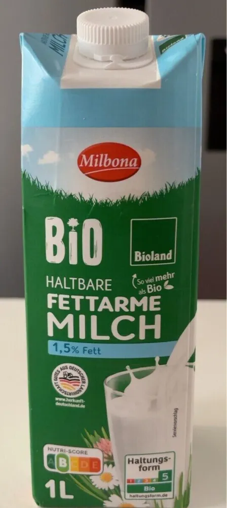 Milch, haltbar, 1,5 %, Bio