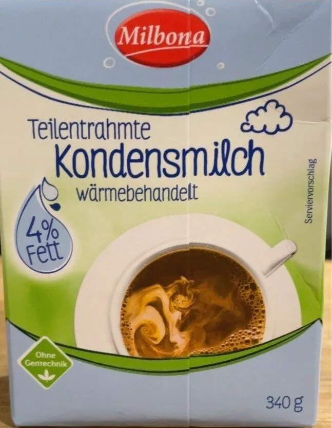 Teilentrahmte Kondensmilch 4% Fett