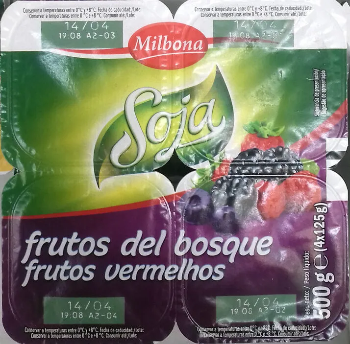 Postre de soja frutos del bosque