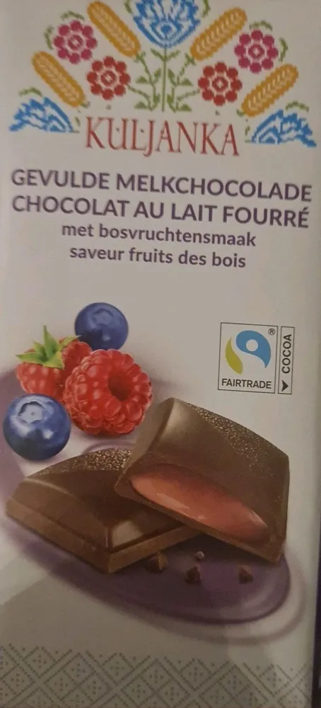chocolat au lait fourré saveur fruit des bois
