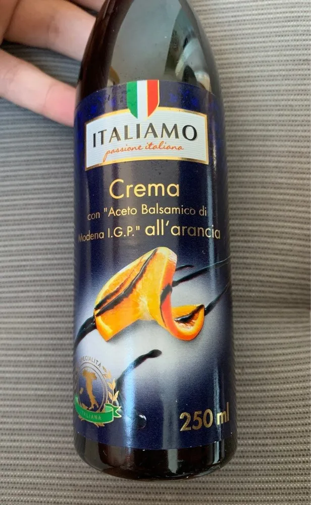 Crema con "aceto baslsamico di modena IGP" all'arancia