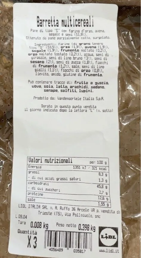 Barretta multicereali