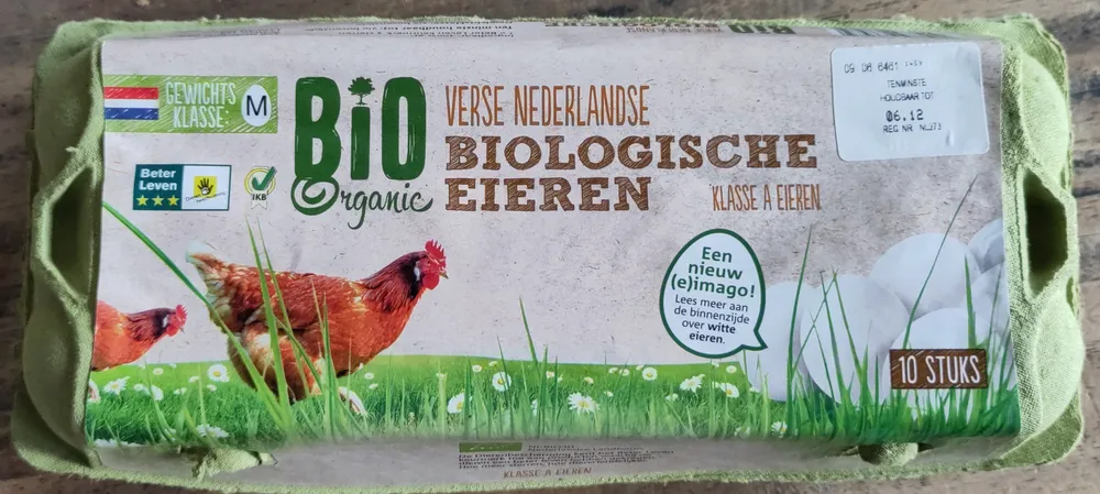 Verse Nederlandse biologische eieren (class M)