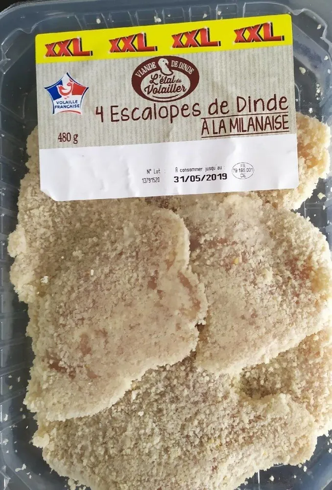 4 Escalopes de dinde à la milanaise