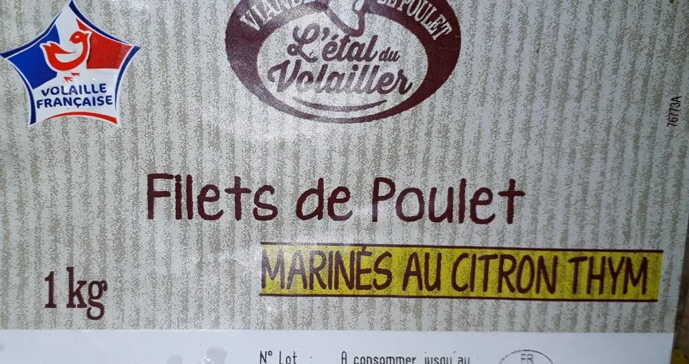 Filets de poulet marinés au citron thym