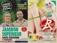 Jambon supérieur sans couenne - label rouge x 4 tranches