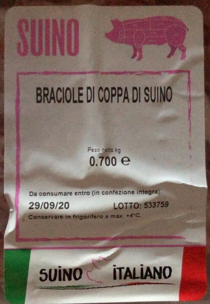 Braciole di coppa di suino