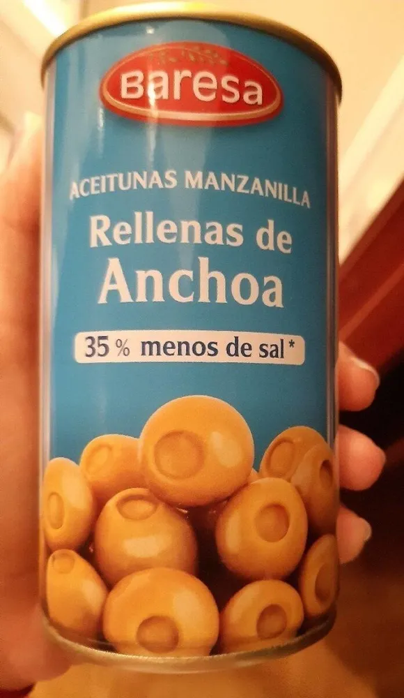 Aceitunas manzanilla rellenas de anchoa